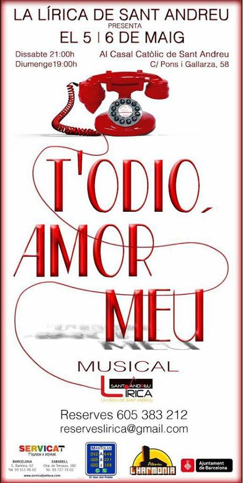 La lírica T'odio amor meu