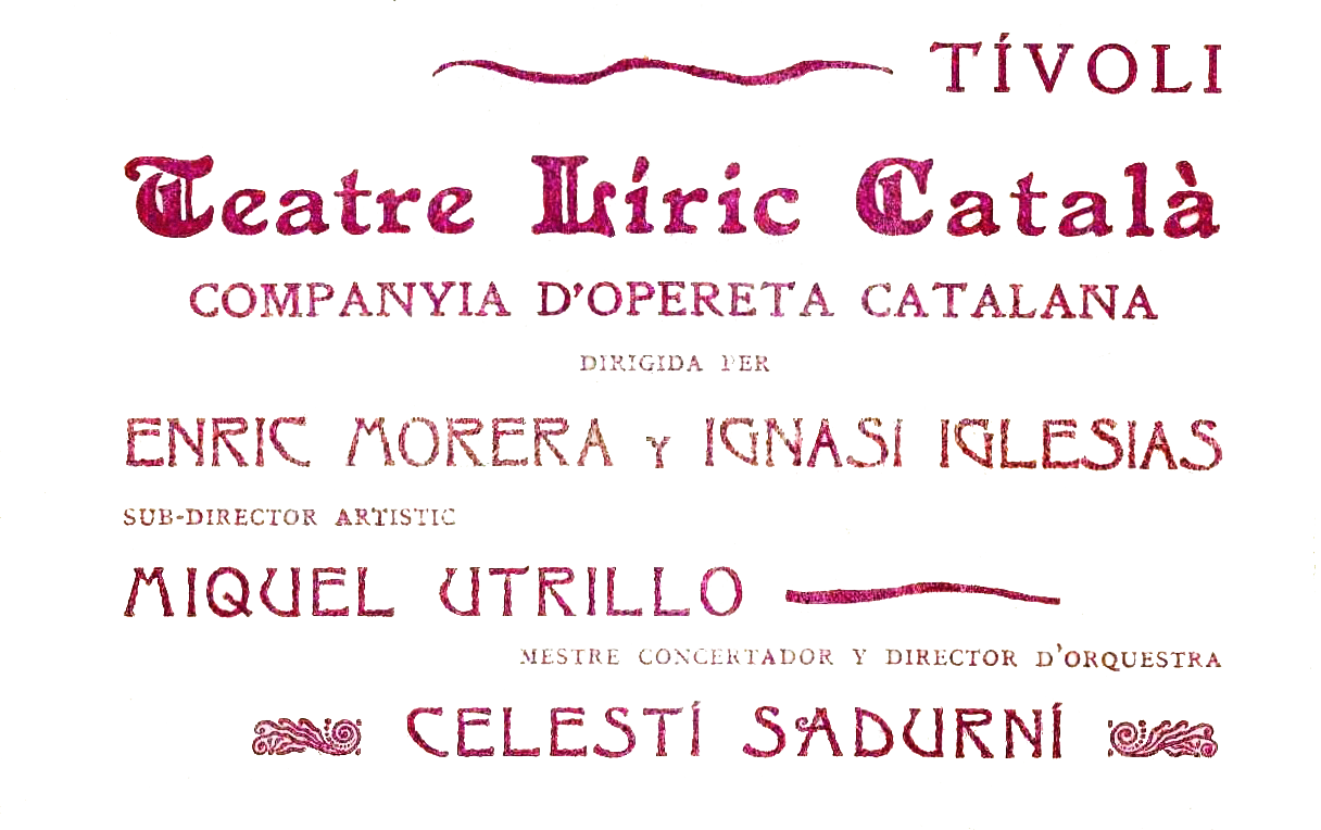 Liric Tivoli 1901 TEATRE MUSICAL